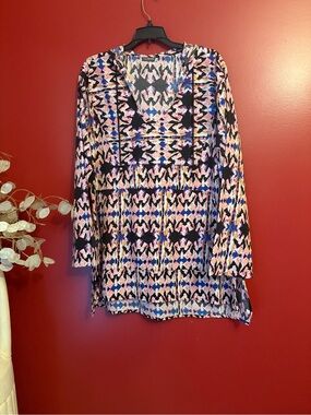 EARTHBOUND Multicolor Abstract Print Tunic - Pink, Purple & Black